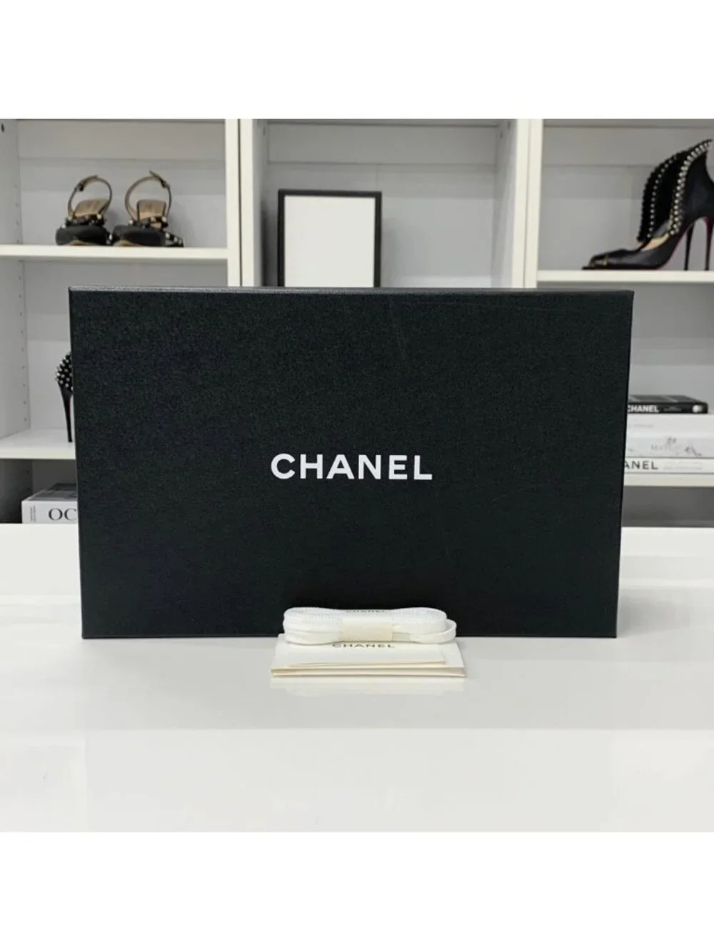 Chanel CC Logo Perforated Leather Sneakers Silver
